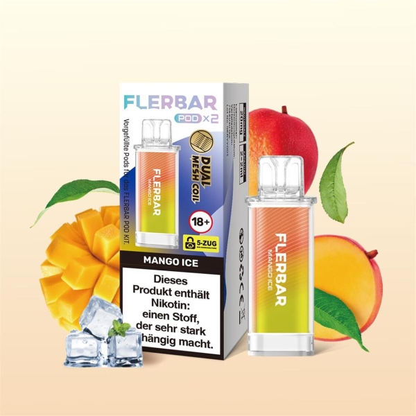 Flerbar Liquid Pod 2er Pack - Mango Ice
