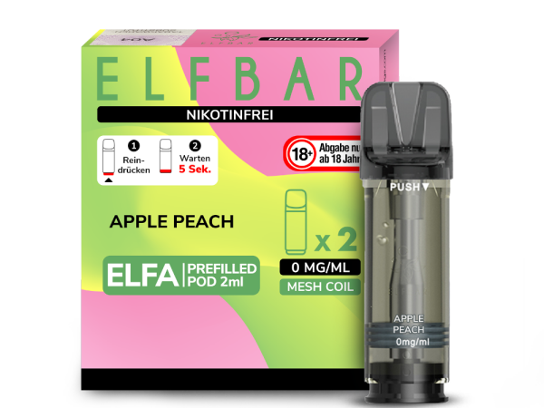 ELFA Liquid Pod 2er Pack Nikotinfrei - Apple Peach